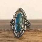 Vintage Bell Trading Post Turquoise Ring Sterling Silver Southwestern Size 5.75