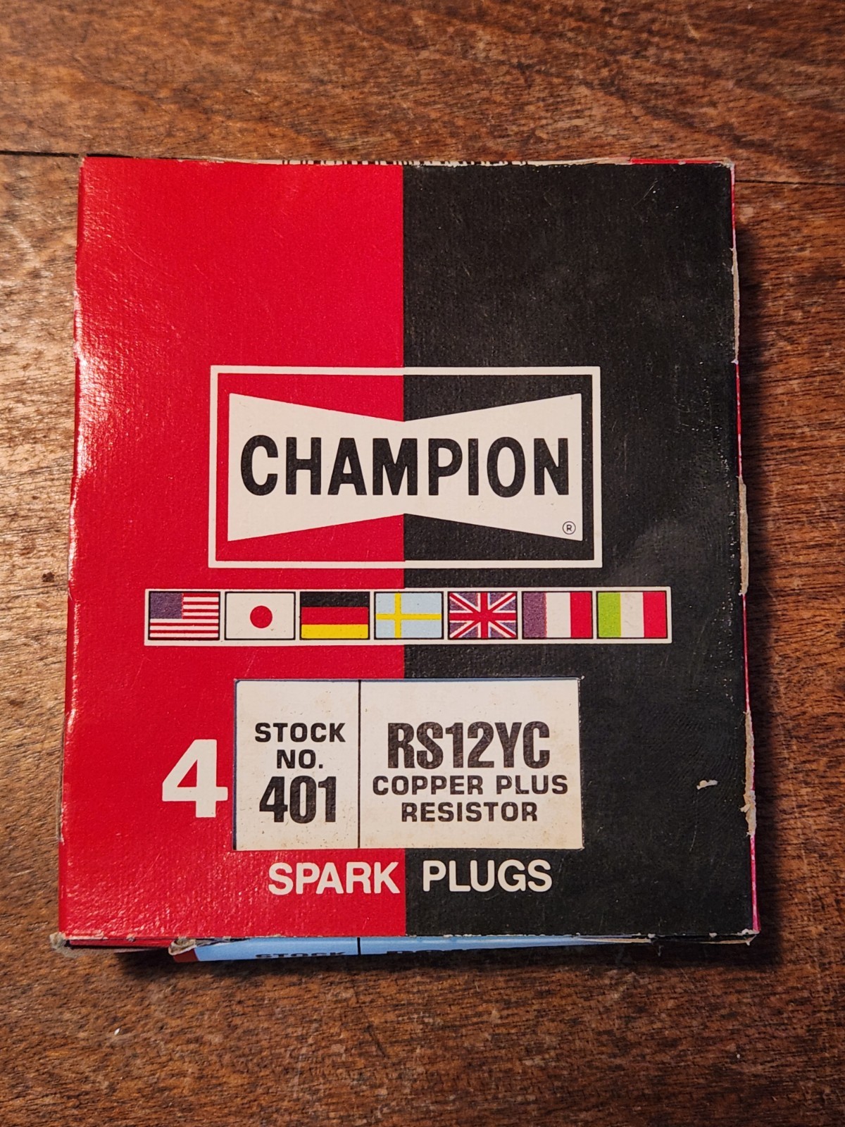 NOS Champion 401 Copper Plus Resistor Spark Plugs RS12YC - 4 Pack