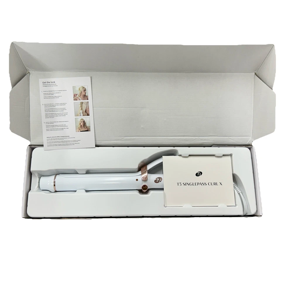 T3 SinglePass Curl X 1 1/4" 1.25" Extra Long Barrel Curling Iron 9 Heat Settings - Image 3 of 3