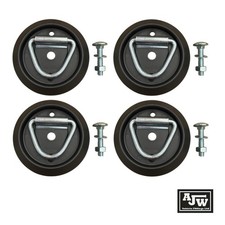 Lashing Rings + Fixings (x4) Black Plastic Base and Zinc Plated Ring with Bolts