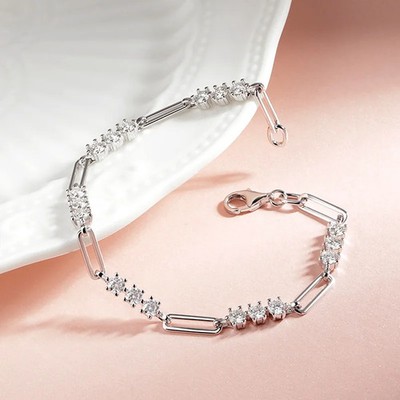 Laborgefertigter Diamant-Testpass 1,8 kt Rundschliff VVS1/D/Top 18 K Goldarmband