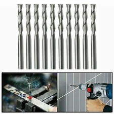 10pcs 1/8 Inch 2-Flutes Flat Nose Spiral Carbide End Mill CNC Router Bits 22mm
