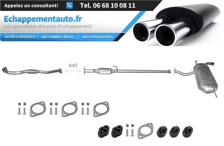 Échappement Kia Sportage 2.0 4x4 en acier aluminisé réduisant les bruits de moteur