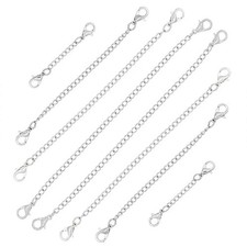 5 PCS Necklace Extenders - Stainless Steel Necklace Extension Chain for Jewelry