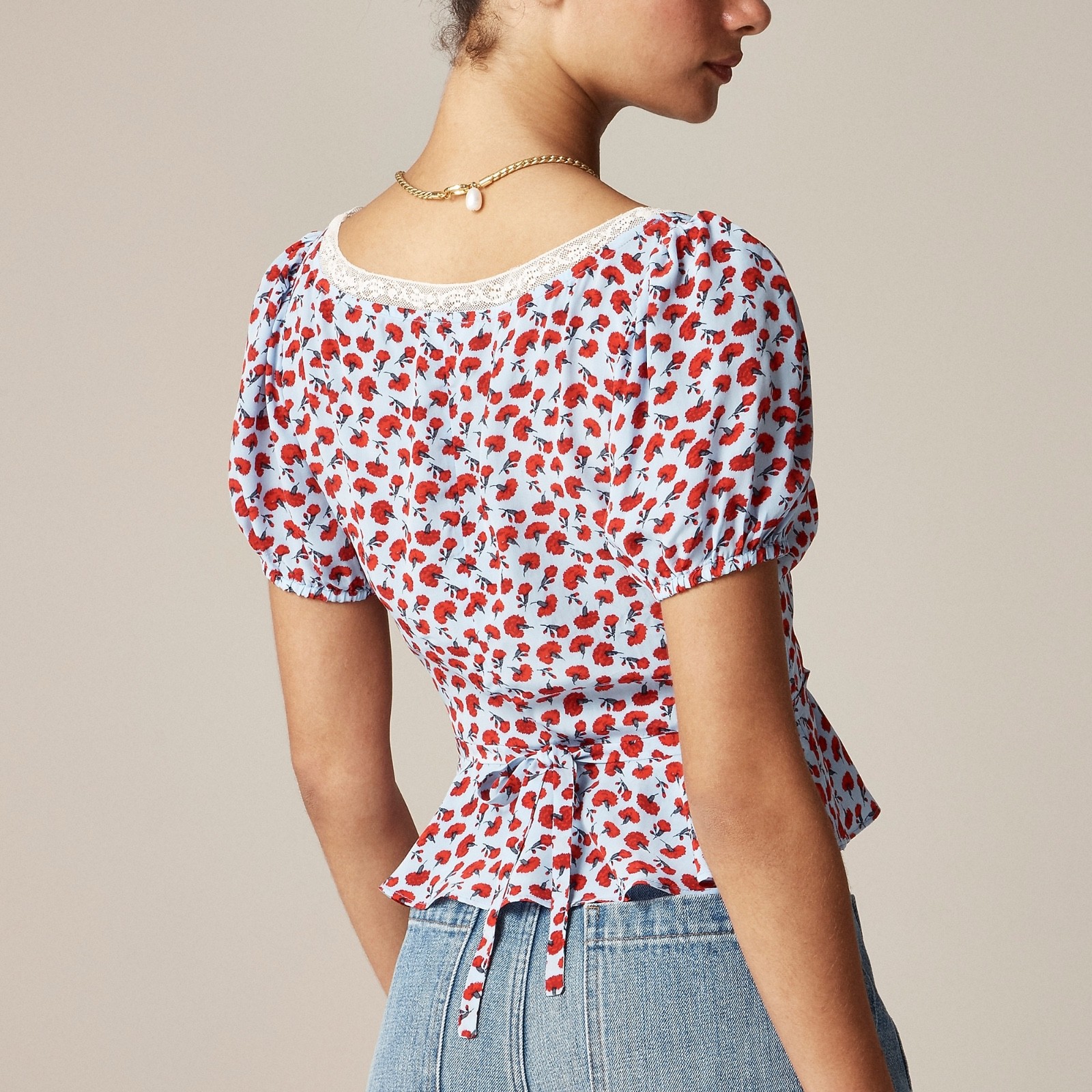 NWT Rouje x J Crew Poet Top In Carnation Print Size 00