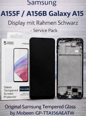 Original Samsung Galaxy A15 5G/4G Bildschirm Display Schwarz & Temperedglas