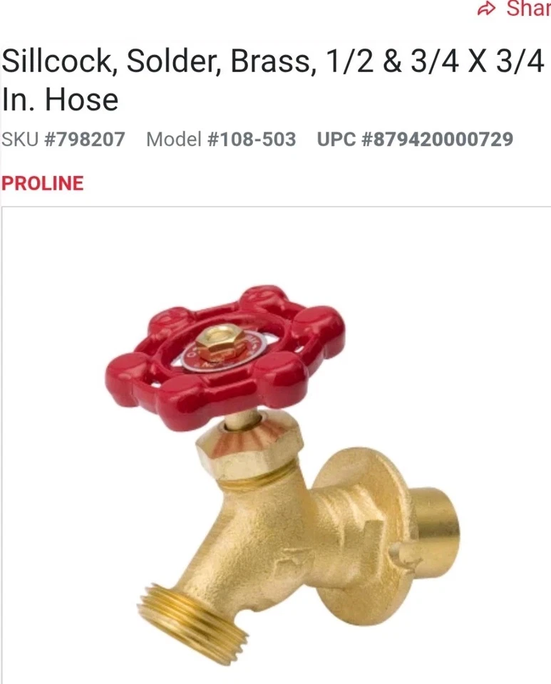 3/4" Brass Threaded Ball Valve And Two 1/2" x 3/4" Brass, Solder Sillcock Valves - Изображение 2 из 4