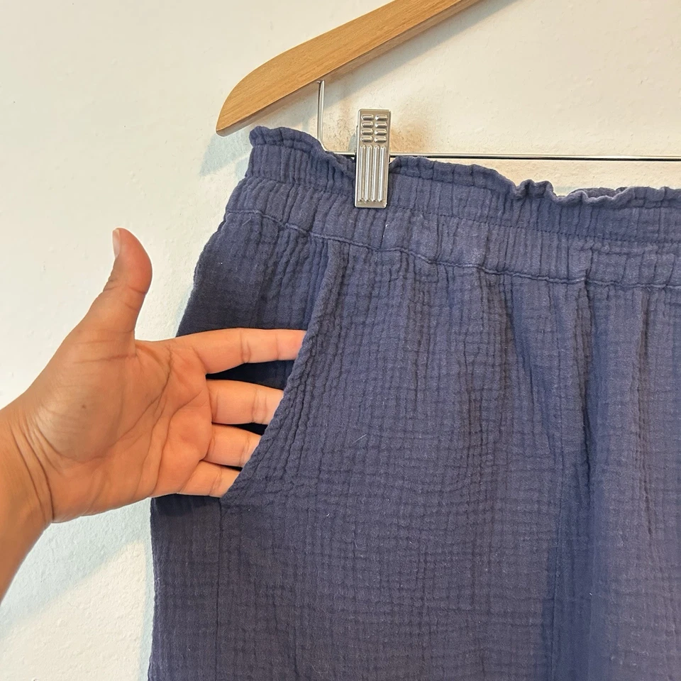 Pantalones Cortos Rails Leighton Arrugado Waffle Gasa Algodón Calado Tiro Alto XL Foto 4 de 4