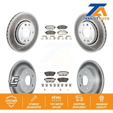 Front Rear Coated Disc Brake Rotors And Ceramic Pads Kit For Nissan Kicks