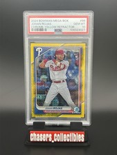 2024 Bowman Chrome Johan Rojas Yellow Mojo RC /75 PSA 10 Phillies Rookie