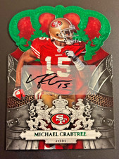 2010 Crown Royale Michael Crabtree Green Auto 3/10 SP 49ers Texas Tech Football