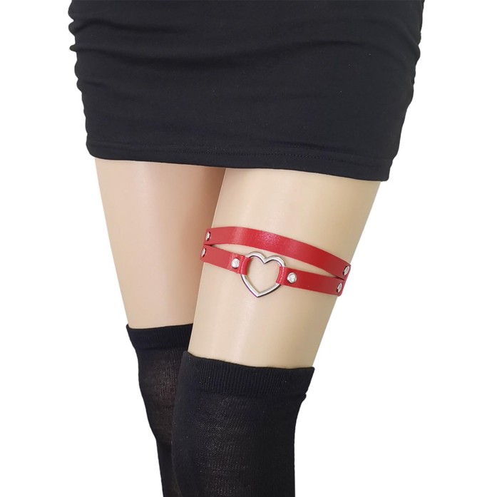 alisikee 2Pcs Adjustable Heart Leg Garter Belt, Elastic Thigh Garters ...