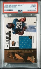 1998 UD GAME JERSEY #GJ19 FRED TAYLOR PSA 8