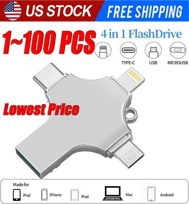 USB 3.0 Flash Drive 128GB Type C Memory Photo Stick for iPhone Android iPad Lot