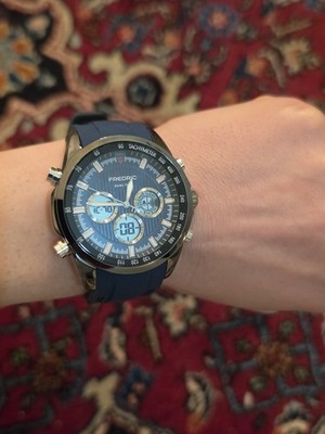 Frederic Dual Time Uhr   Neu   Blaues Zifferblatt Sport Design