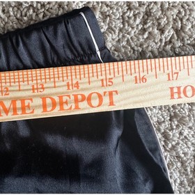 Victoria's Secret Black Satin Pajama Set Long Sleeve Top Pants Sz Medium Long