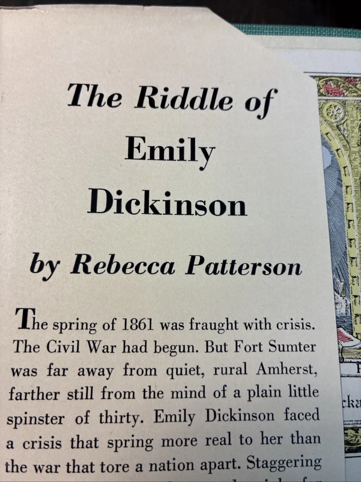 The Riddle Of Emily Dickinson Rebecca Patterson 1951 HBDJ !st ED - Image 3 of 4