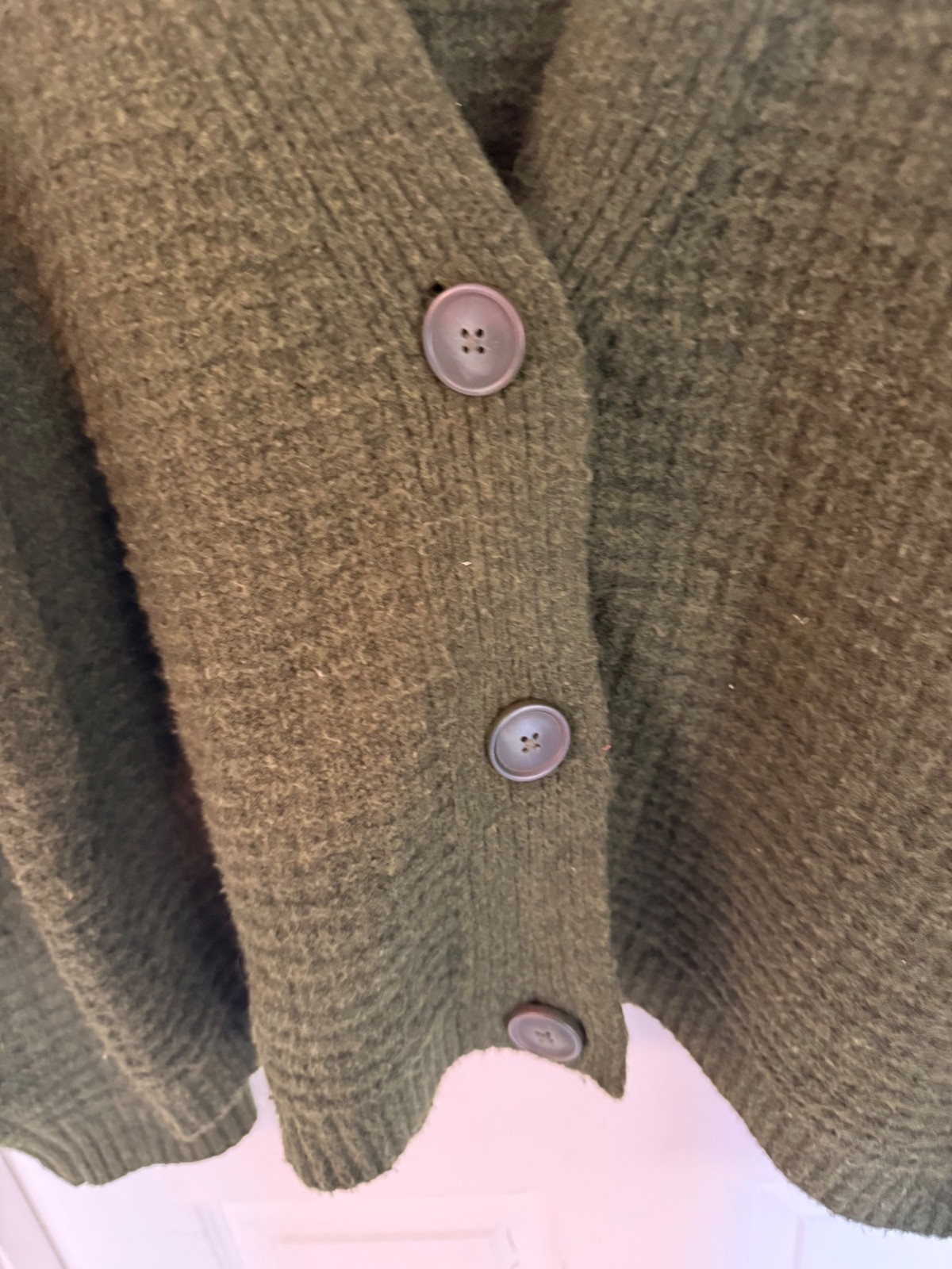 Universal Thread Green Waffle Knit Button Down Lo… - image 3