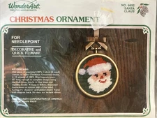 VINTAGE WONDERART NEEDLECRAFT CHRISTMAS ORNAMENT KIT No. 6892 Santa NEW