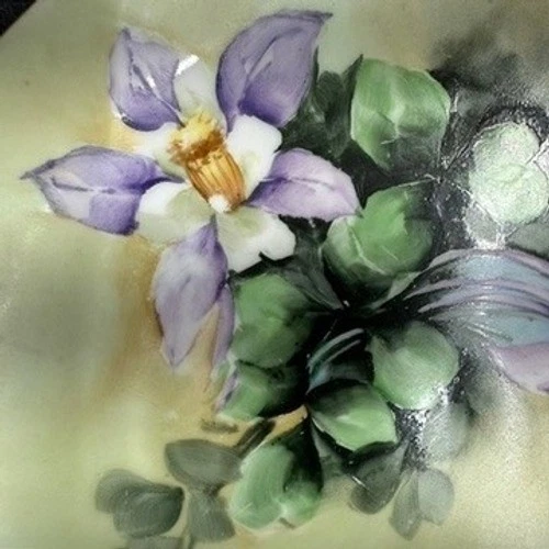 Antique Everett Studio Bavaria Signed Hand Painted Porcelain Plate Columbine - Image 2 of 4