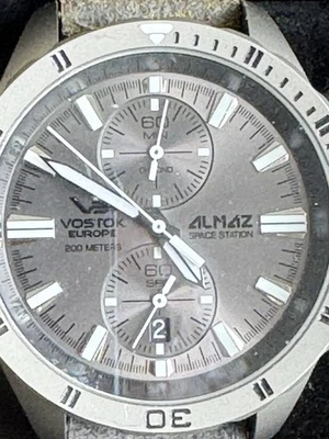 Vostok Europe Almaz Space Station Titanium Quartz Chronograph 6S11-420H264 - Image 1 of 4