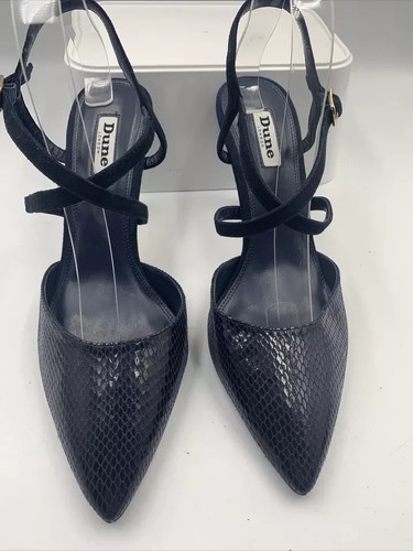 Dune marineblaue Wildleder- und Lederriemchen-Stiletto-Heels. Spitz zulaufend. Neu! Größe 8 - Bild 2 von 15