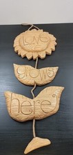 Sunflower Love Grows Here Resin Hanging Wall Sign Plaque Garden Decor