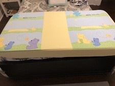 Carter  s Fitted Crib Sheet Yellow Stripe/Blue-White Dots/Teddy Bears