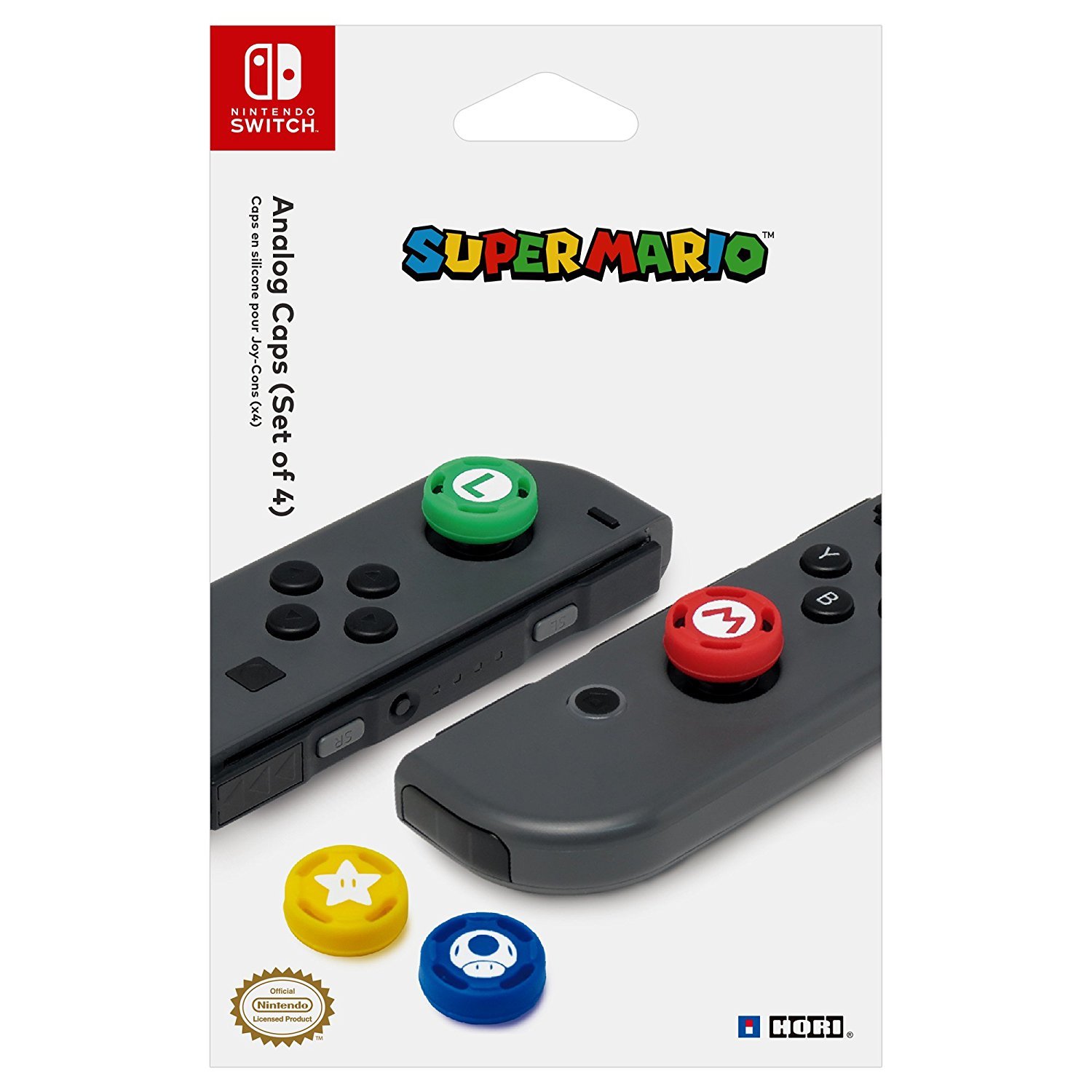 Set de 4 accessoires de personnalisation Super Mario pour joueur Switch