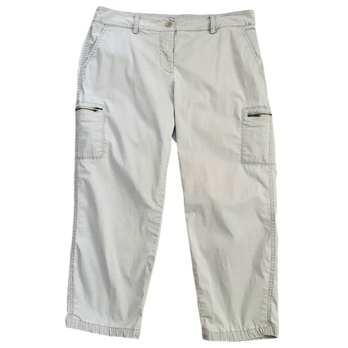 Eileen Fisher Damen Gr. M leichte Cargo hellgrau Cropped Hose