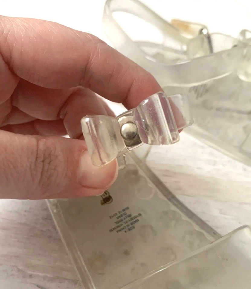 BabyGap Talla 4 Niñas Zapatos de Gelatina Transparente Bebé Sandalias Correa Niños Gap Marca Foto 2 de 3