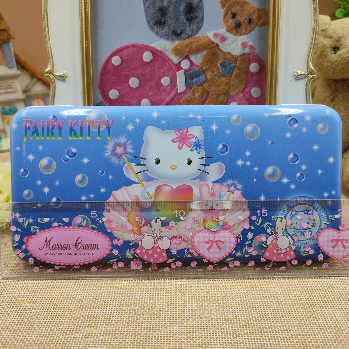 复古Sanrio Hello Kitty 仙女美人鱼锡盒铅笔盒文具2000 | eBay