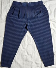 Uniqlo Women's Pant Blue Striped Size XL Tapered Leg Size 75-81cm Waist