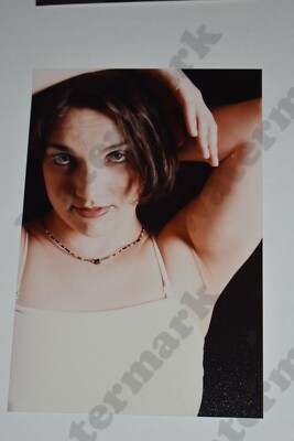 close up candid pretty woman short hair VINTAGE PHOTOGRAPH Ev