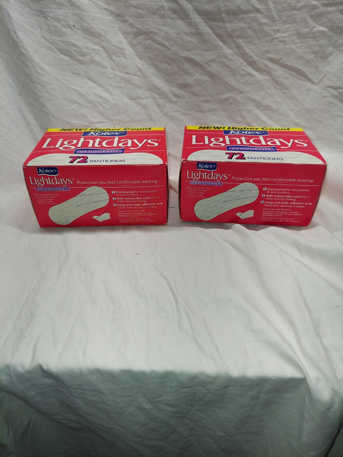Kotex Lightdays Deodorant 72ct Pantyliners 2 Boxes Vintage 1998 