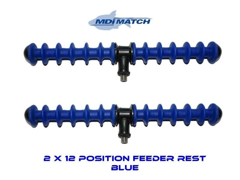 Coarse Rod Rests 2 Pack of Blue Feeder Fishing 12 Position Rod Rests for Match Coarse ...