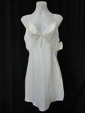 Val Mode Lingerie Liquid Satin Teddy Chemise Ivory Size M NWT
