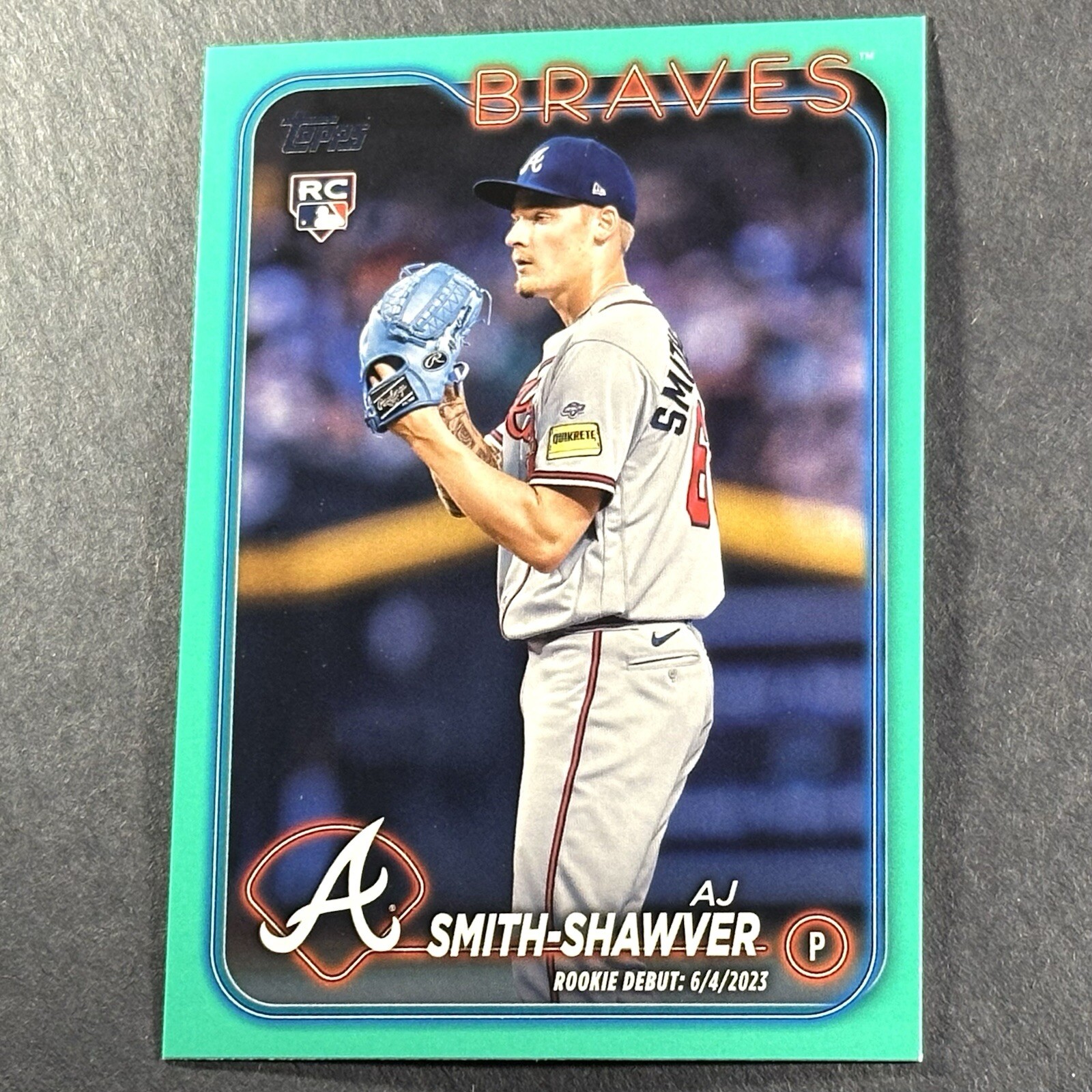 2024 Topps Update AJ Smith-Shawver RC Rookie Debut #US316 Aqua Fanatics Parallel