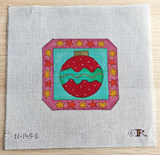 Renaissance Handpainted Needlepoint Canvas: STARS ORNAMENT Christmas N-145-B