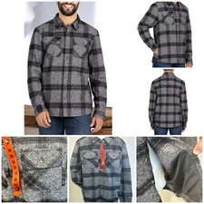 Colorado Clothing Men's Med Flannel Shirt, Black Gray Button Down Brushed fabric