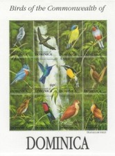 Dominica 1993 - Birds - Sheet of 12 stamps - Scott #1545 - MNH