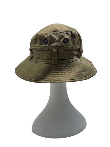 Khaki Outdoor Sun Protection Cotton Wide Brim Boonie Hat Unisex Sz XL - Picture 4 of 8
