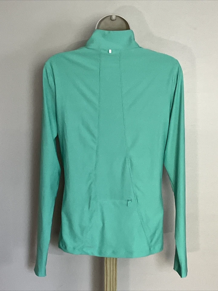 Nuevo Top Deportivo Asics Mujer M Elastizado 1/4 Cremallera Bolsillo Verde Golf Deportes Vellón Foto 3 de 4