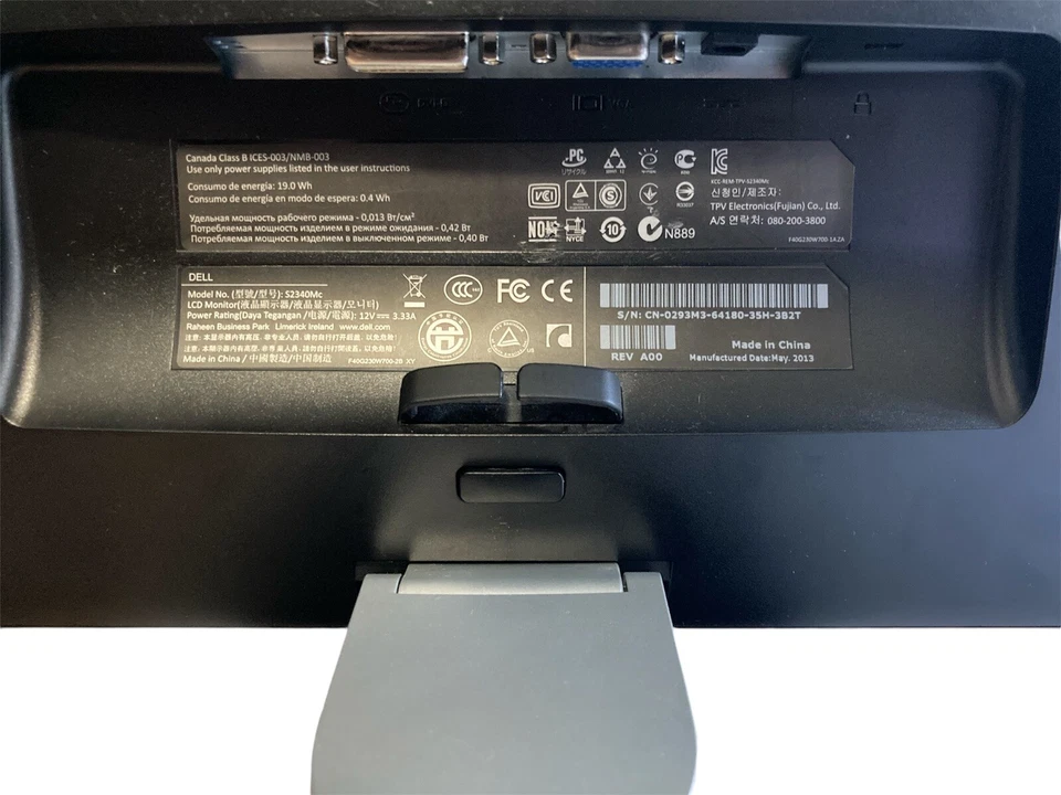 Dell widescreen Monitor 19 inch S234Mc With Power /VGA Cords - Image 4 of 4