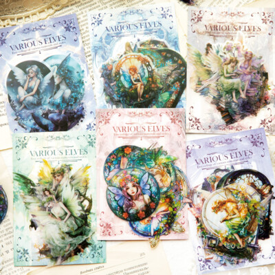 Retro Fairy Angel PET Stickers Bullet Journal Album Card DIY Scrapbooking Crafts