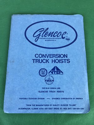 Glencoe Truck Hoists THC 80 125 205 225 300 GPS140P GS-150 Owner's Manuals
