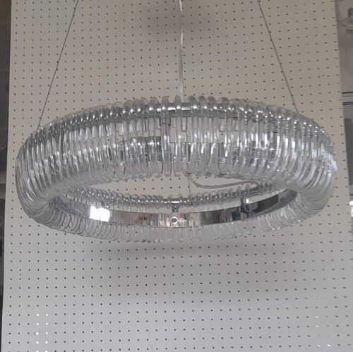 Lampadario moderno cerchio in vetro cristallo acciaio 10 LUCI Quasar Ideal Lux - Foto 5 di 6