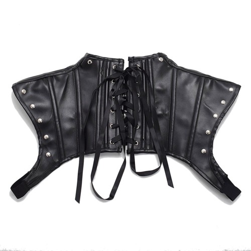 DAMEN STEAMPUNK KOSTÜM ZUBEHÖR PU LEDER SCHULTER ZUCKEN JACKE RÜSTUNG - Bild 3 von 9