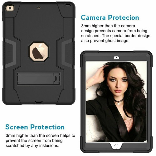 For iPad 7th Generation 10.2 2019 Case Shockproof Rubber Armor Hard Stand Cover - Picture 14 of 55