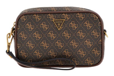 GUESS Torino Small Necessaire Umhängetasche Tasche Brown / Ochre dunkelbraun